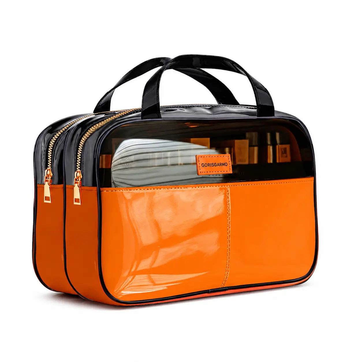 GORISGARMO Clear Toiletry Bag – Double-Layer Travel Bag for Carry-On, Water-Repellent Cosmetic Organizer for Women