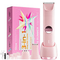 3-in-1 Electric Shaver for Women – Painless Facial & Bikini Trimmer, Wet & Dry Use, IPX6 Waterproof, Hypoallergenic Blades, 120-Min Runtime, 3 Combs Included