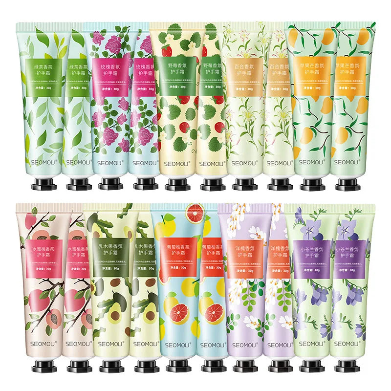 10Pcs Fruity Floral Hand Cream Set — Moisturizing & Repairing