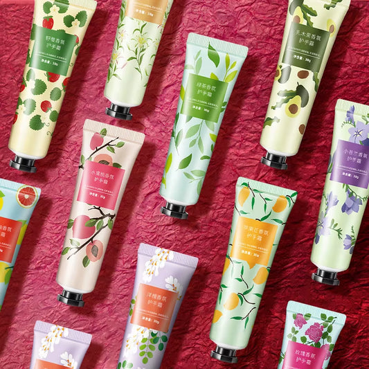 10Pcs Fruity Floral Hand Cream Set — Moisturizing & Repairing