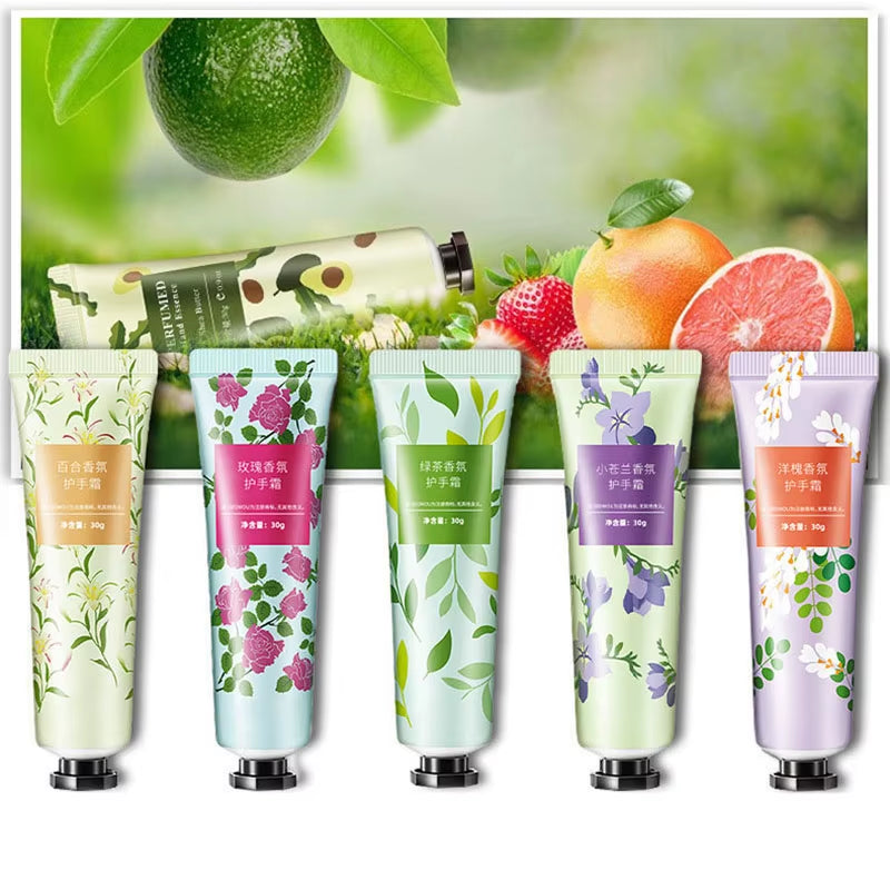 10Pcs Fruity Floral Hand Cream Set — Moisturizing & Repairing