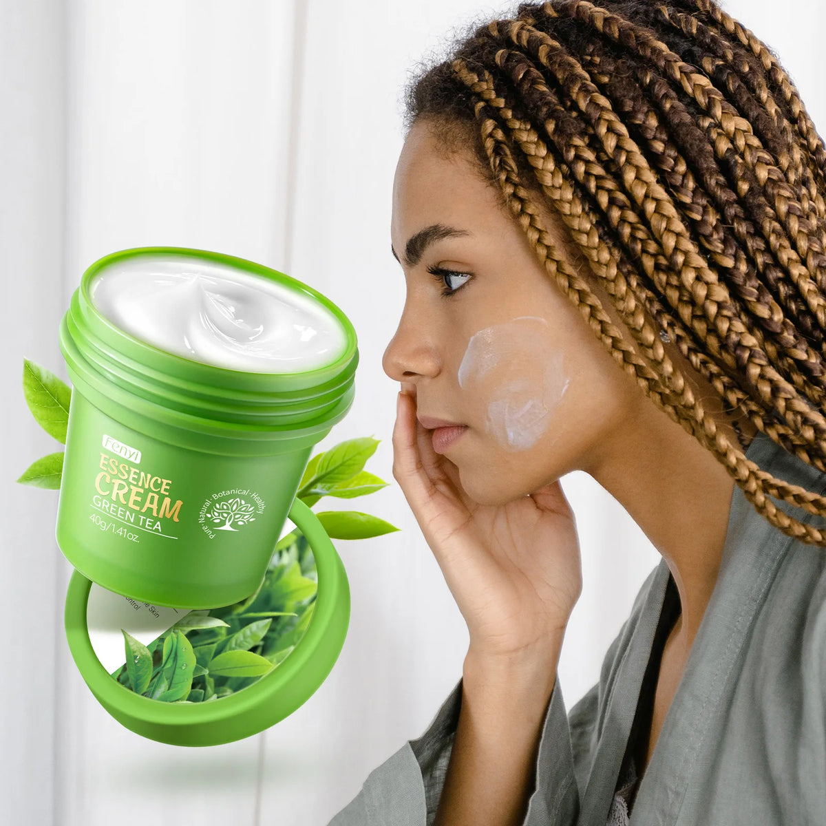 Facial Products Kit Sakura / Green Tea Face Cream Nourishing Skin Face Serum Smoothing Eye Cream Skincare Korean Cosmetic