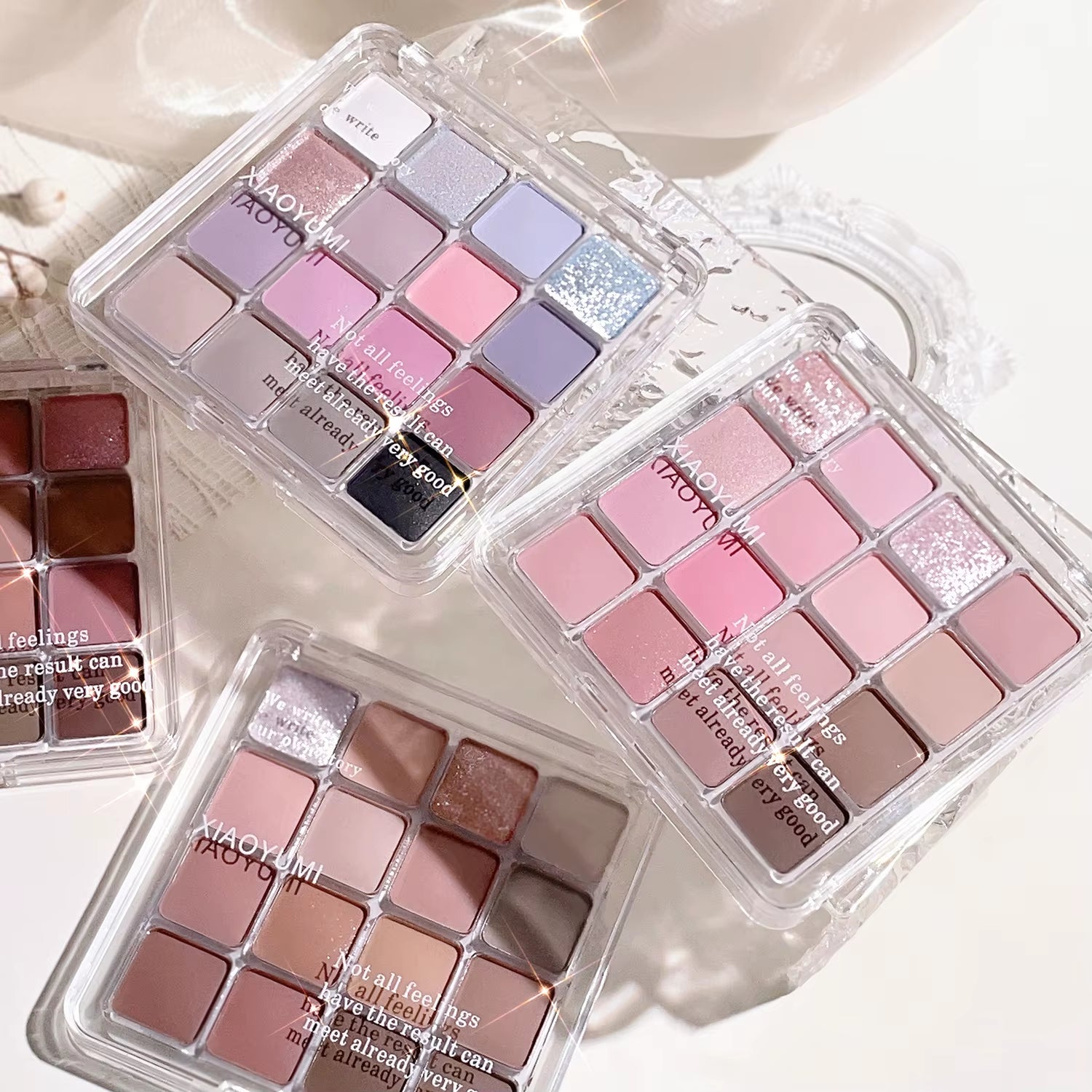 16-Color Sunset Eyeshadow Palette — Pearl & Matte, Korean Makeup