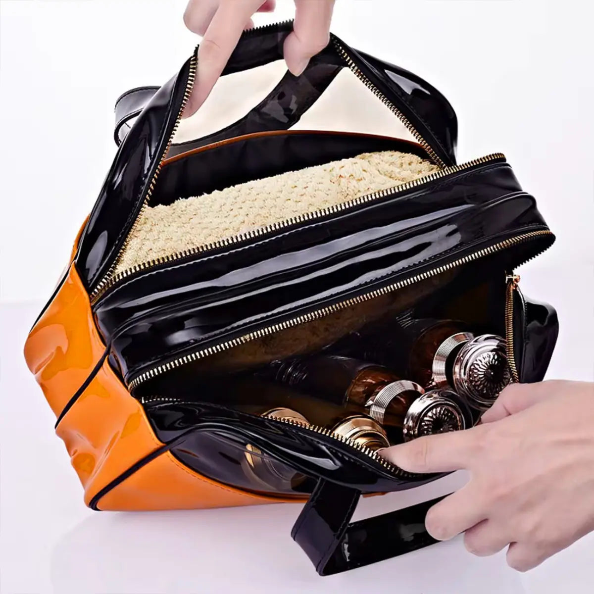 GORISGARMO Clear Toiletry Bag – Double-Layer Travel Bag for Carry-On, Water-Repellent Cosmetic Organizer for Women