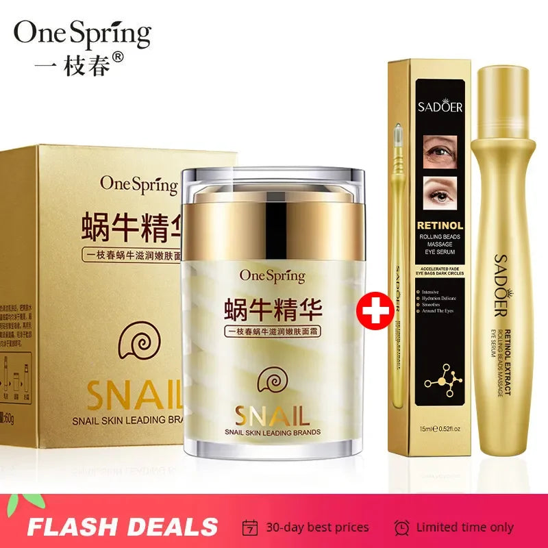 nail Repair Cream & Retinol Eye Roller Duo – Korean Skincare Set